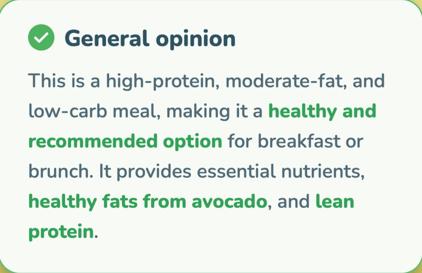 Your meal analyzed by AI